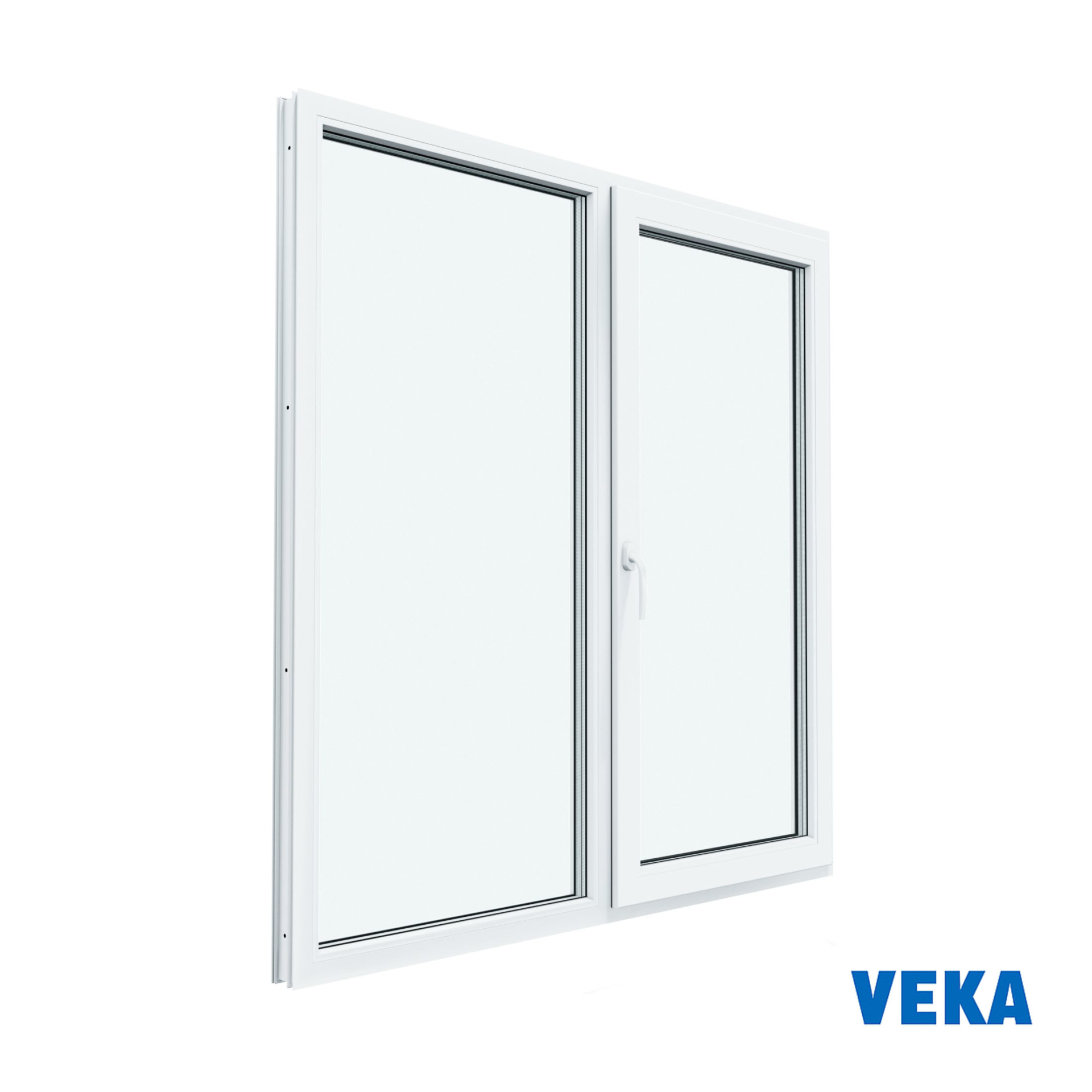 Пластиковое окно ПВХ VEKA двухстворчатое 1160x1000мм (ВхШ) Двухкамерное