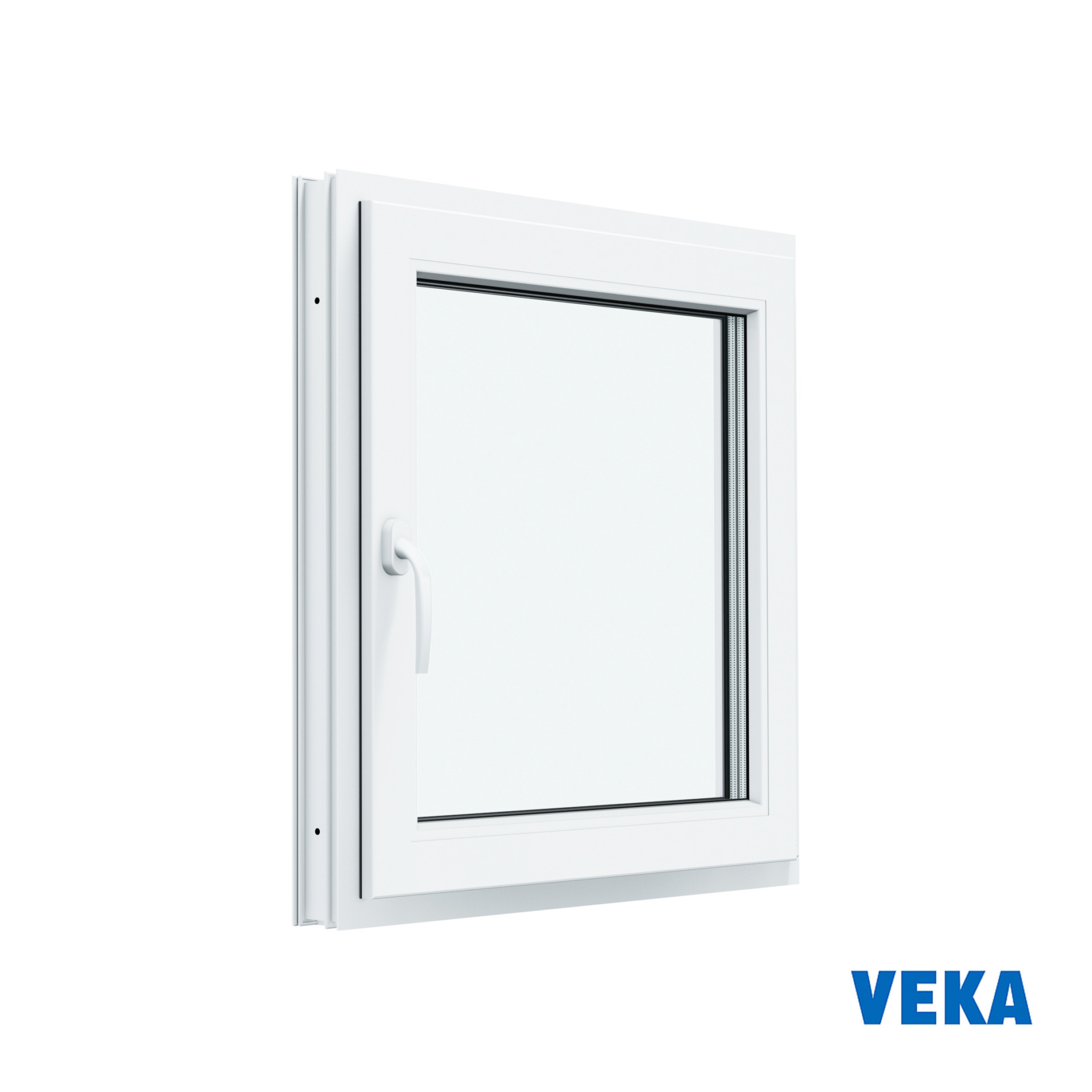 Пластиковое окно ПВХ VEKA одностворчатое 700x700мм (ВхШ) Двухкамерное