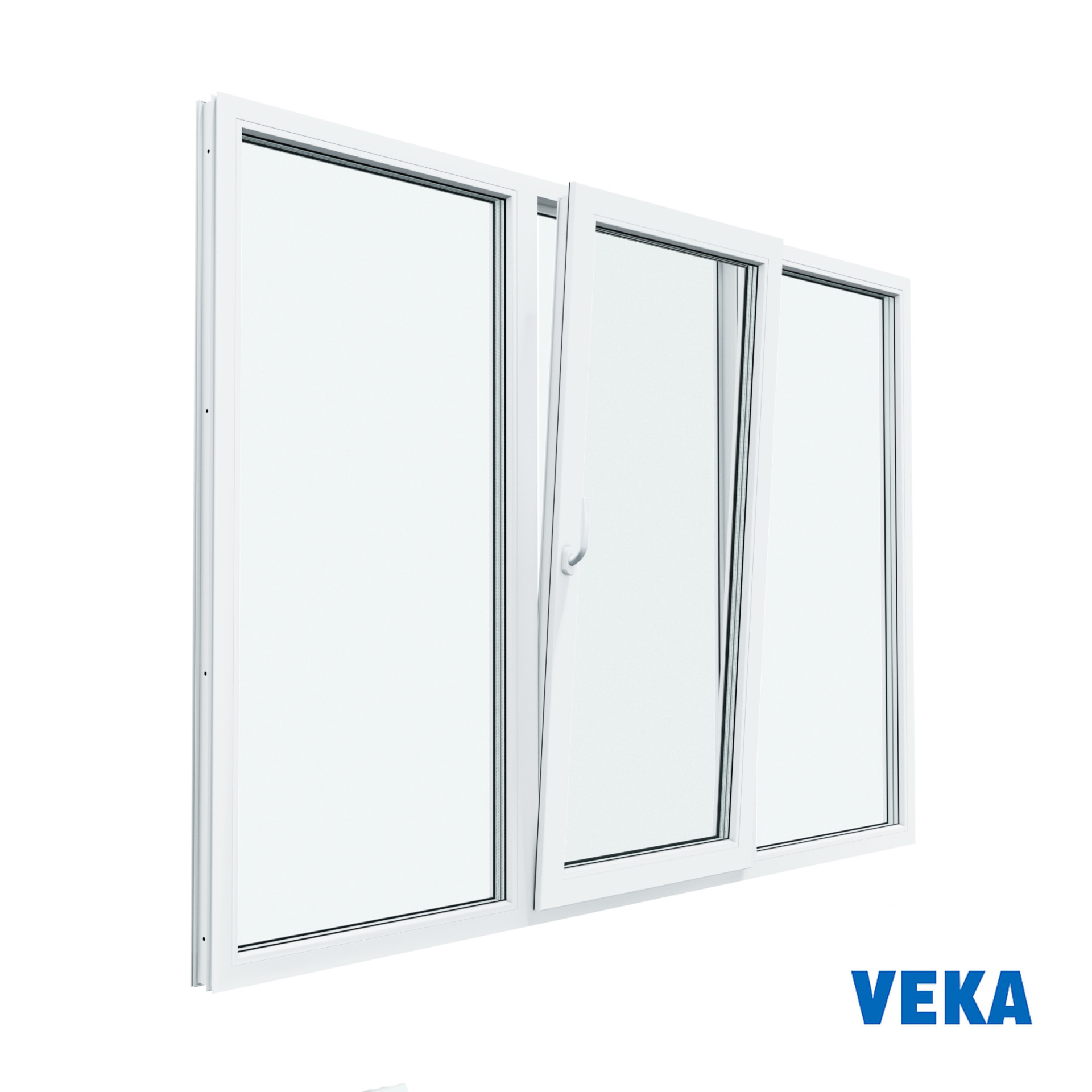 Пластиковое окно пвх VEKA трёхстворчатое 1200x1600мм(ВхШ) Двухкамерное