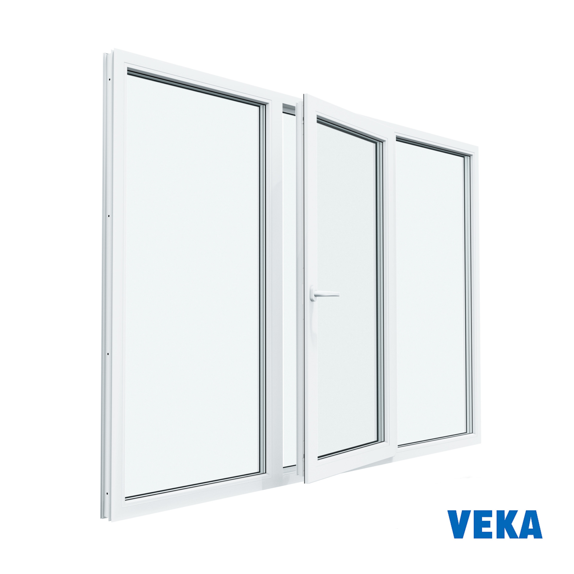 Пластиковое окно пвх VEKA трёхстворчатое 1200x1600мм(ВхШ) Двухкамерное
