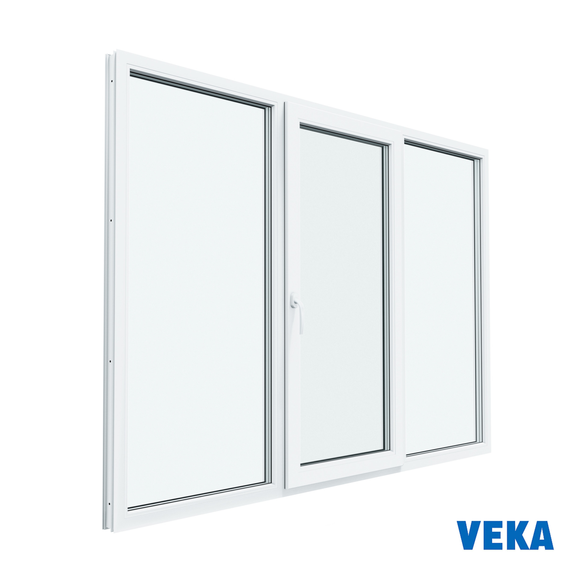 Пластиковое окно пвх VEKA трёхстворчатое 1200x1600мм(ВхШ) Двухкамерное